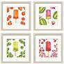 1_Fruity Popsicles 15"W x 15"H Framed Art Set of 4