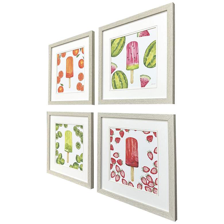 Image 2 Fruity Popsicles 15"W x 15"H Framed Art Set of 4 more views