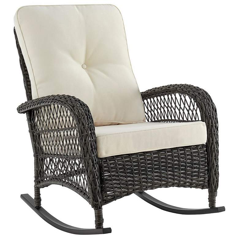 Image 1 Fruttuo Patio Rocking Chair with Cream Cushions
