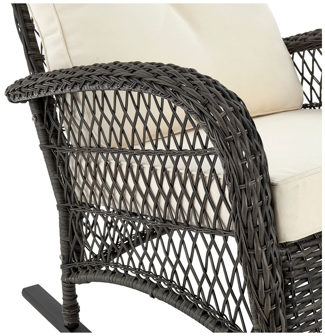 Image 5 Fruttuo Patio Rocking Chair with Cream Cushions more views