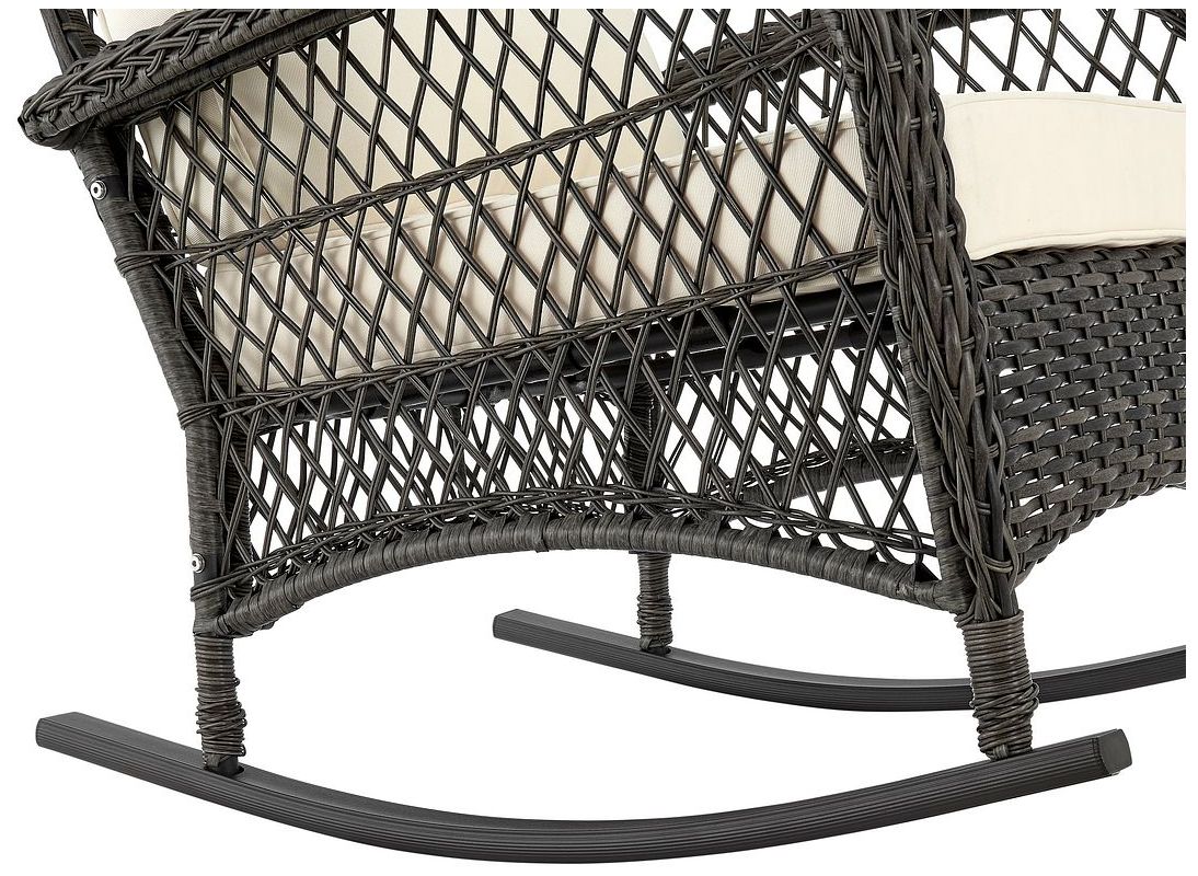 Image 7 Fruttuo Patio Rocking Chair with Cream Cushions more views