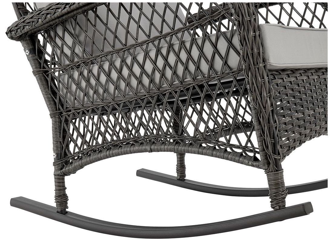 Image 7 Fruttuo Patio Rocking Chair with Grey Cushions more views