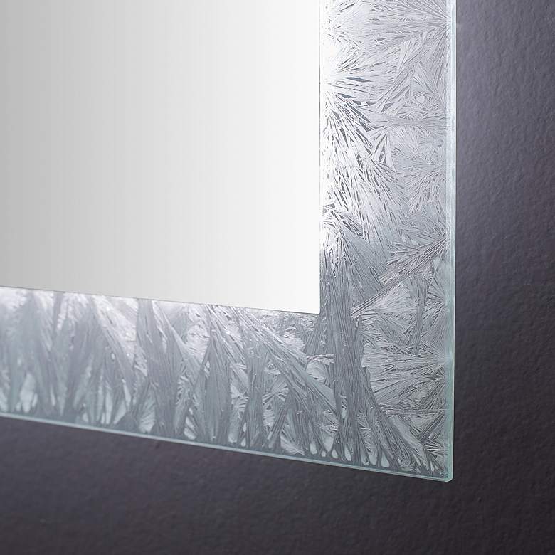 Image 7 Frysta Frozen Glass 40 inch x 30 inch Oversized LED Wall Mirror more views