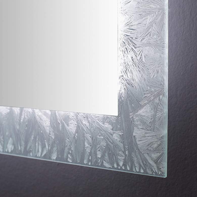 Image 7 Frysta Frozen Glass 40" x 36" Oversized LED Wall Mirror more views