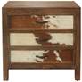 1_Ft. Worth 30" Wide Brown Cowhide 3-Drawer Accent Chest