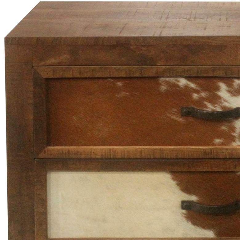 Image 2 Ft. Worth 30" Wide Brown Cowhide 3-Drawer Accent Chest more views