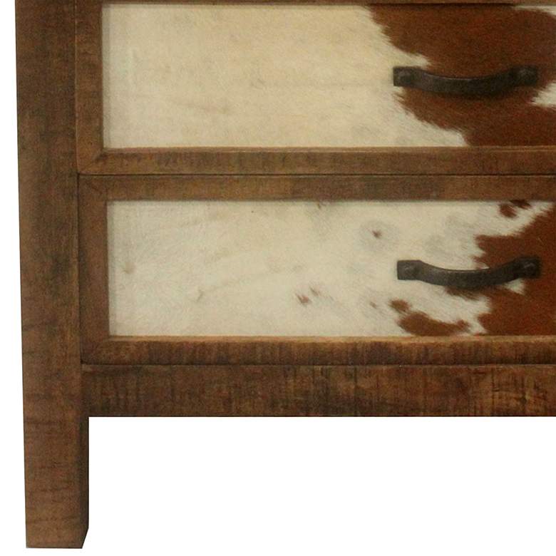 Image 3 Ft. Worth 30" Wide Brown Cowhide 3-Drawer Accent Chest more views