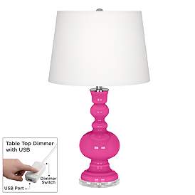 Image1 of Fuchsia Apothecary Table Lamp with Dimmer