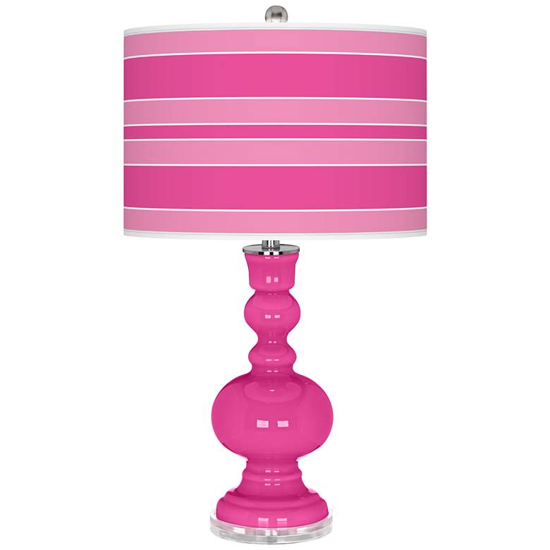 Image 1 Fuchsia Bold Stripe Apothecary Table Lamp