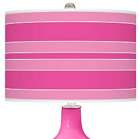 Image2 of Fuchsia Bold Stripe Double Gourd Table Lamp more views