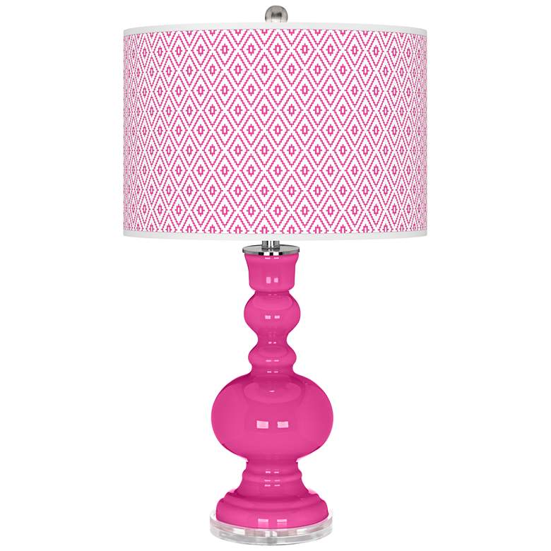 Image 1 Fuchsia Diamonds Apothecary Table Lamp