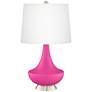 Fuchsia Gillan Glass Table Lamp with Dimmer