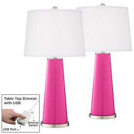 Image1 of Fuchsia Leo Table Lamp Set of 2 with Dimmers