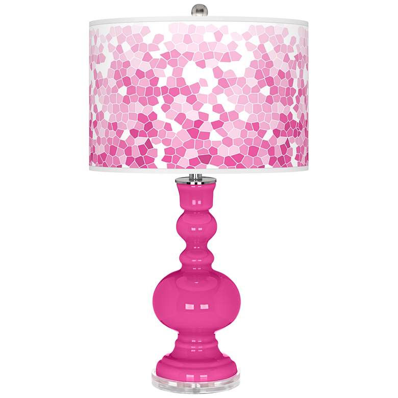 Image 1 Fuchsia Mosaic Giclee Apothecary Table Lamp