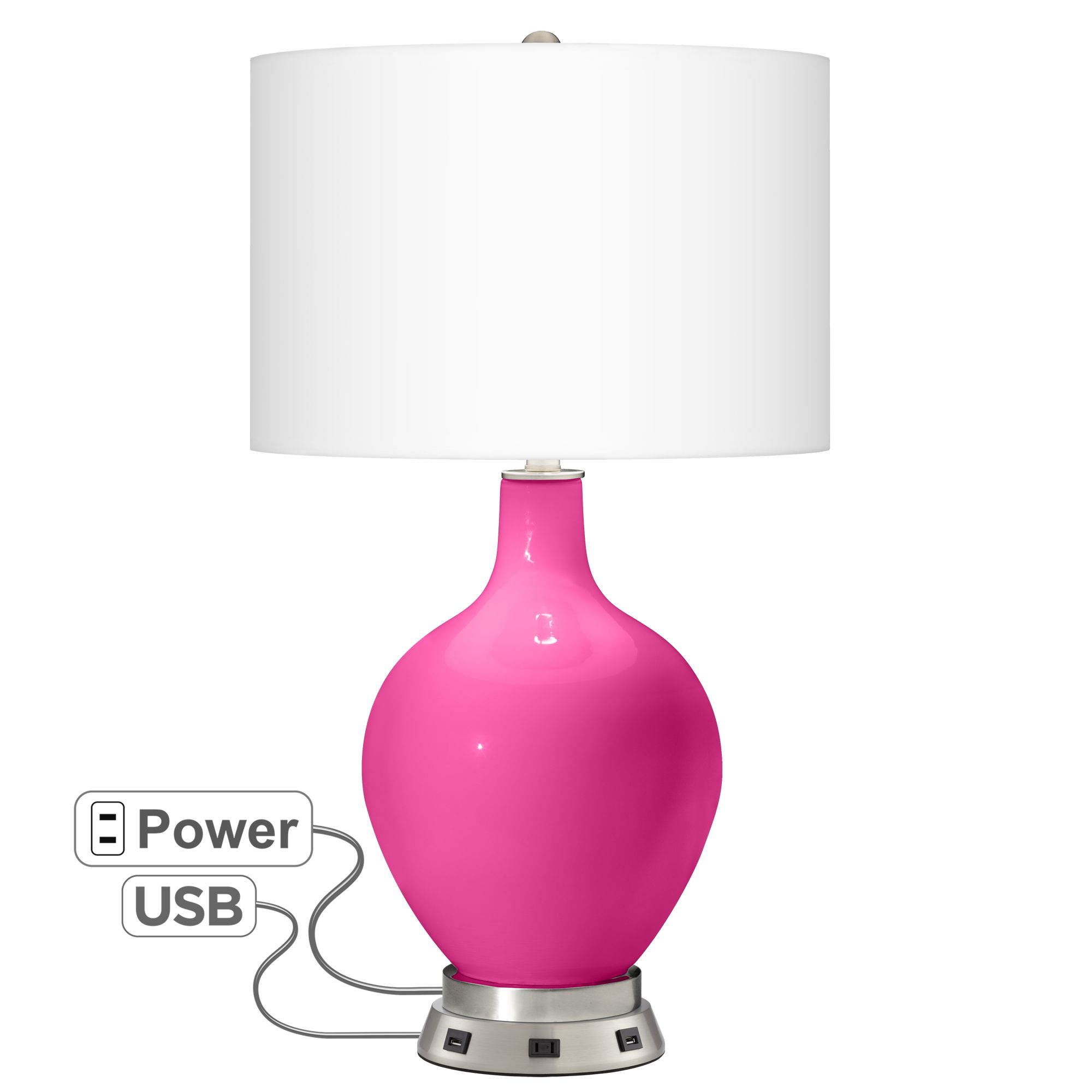 fuschia pink table lamp