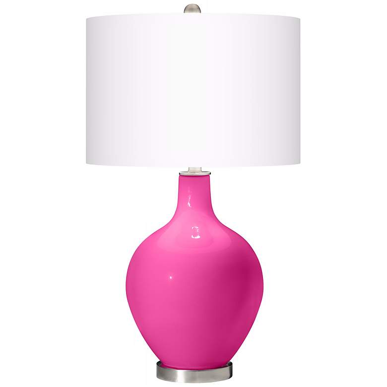 Image 3 Fuchsia Ovo Table Lamp with USB Workstation Base more views