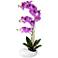 Fuchsia Phalaenopsis Orchid 21"H Faux Floral in White Pot