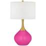 Fuchsia Pink Nickki Brass Modern Table Lamp