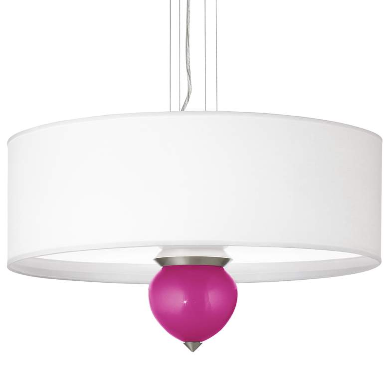 Image 1 Fuchsia Rose Metallic Cleo 24" Wide Pendant Chandelier