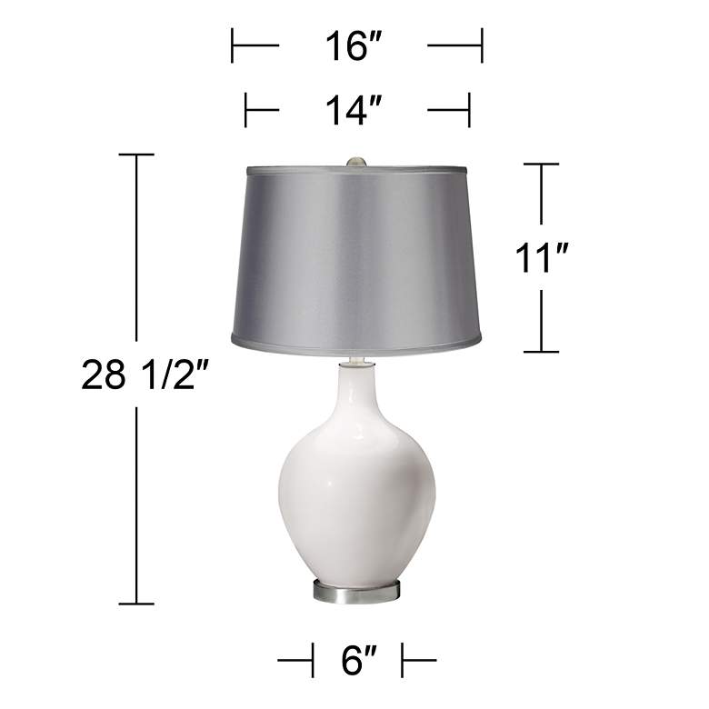Image 3 Fuchsia - Satin Light Gray Shade Ovo Table Lamp more views