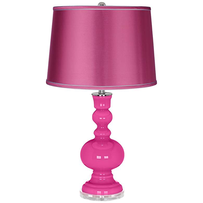 Image 1 Fuchsia - Satin Pink Shade Apothecary Table Lamp