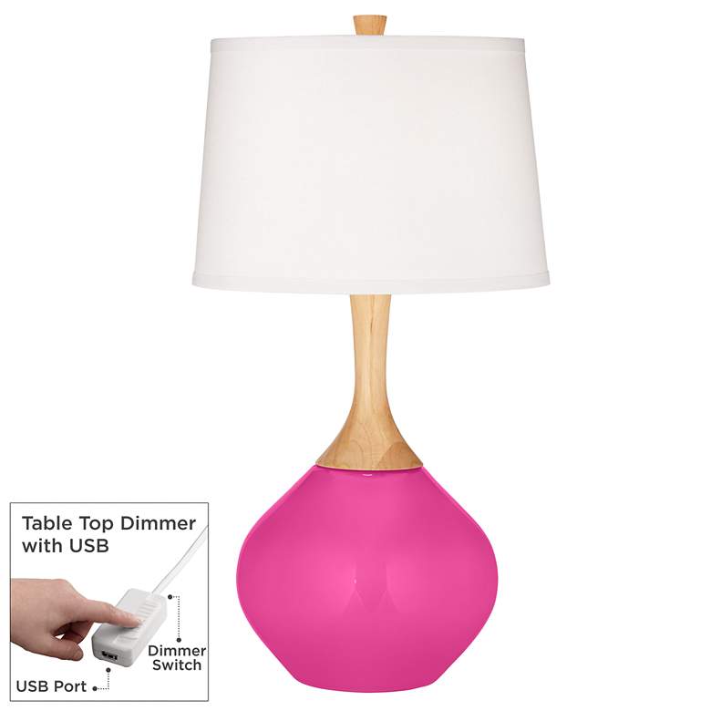 Image 1 Fuchsia Wexler Table Lamp with Dimmer