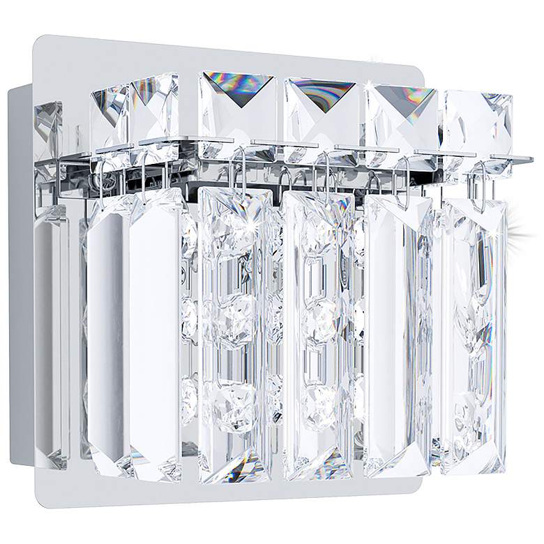 Image 1 Fuetescusa 5.12" High Chrome LED Wall Light With Clear Prisms