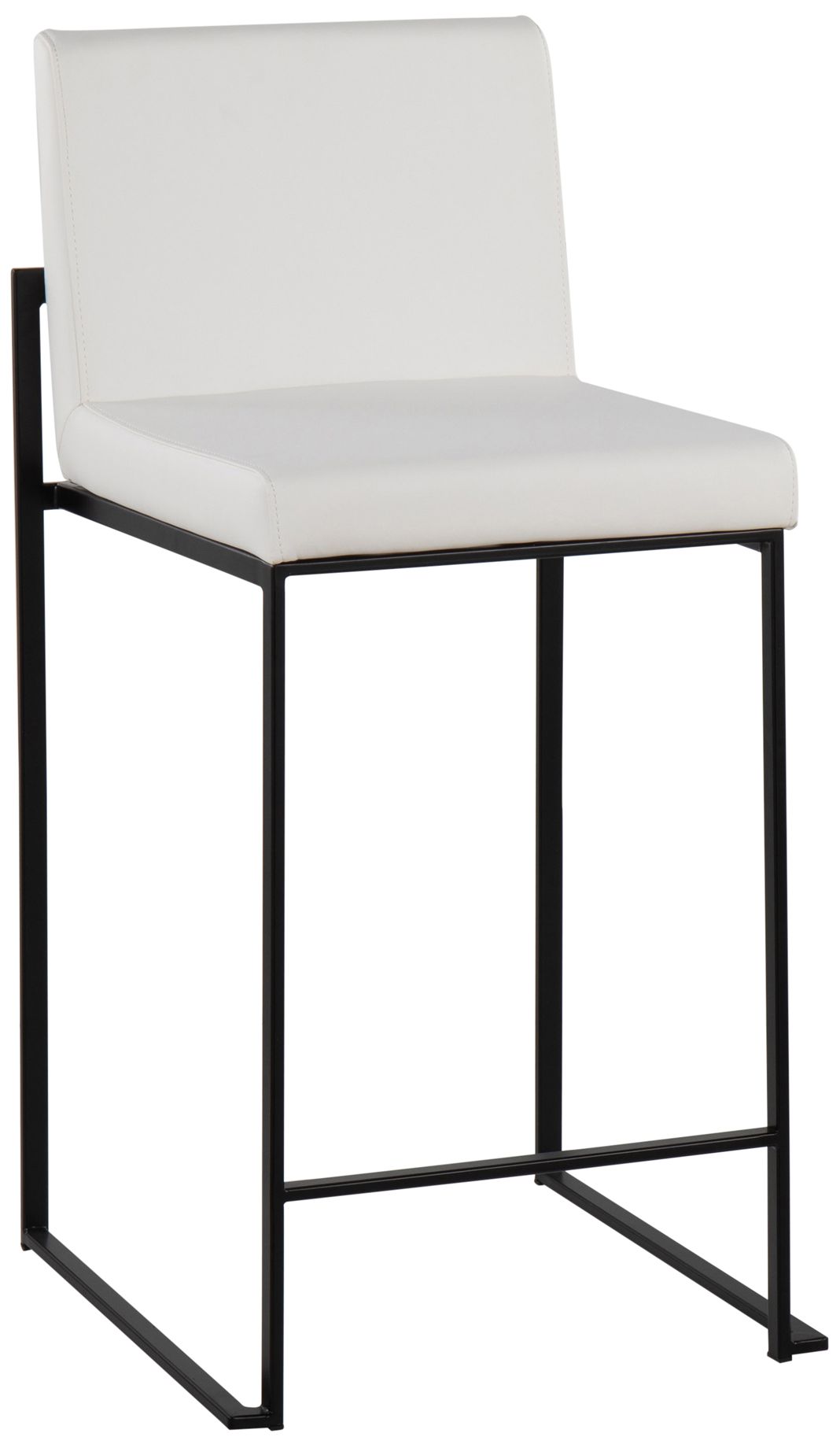 Image 2 Fuji 26" Black and White Faux Leather Counter Stools Set of 2 more views