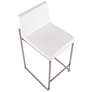 6_Fuji 26" White PU Stainless Steel Counter Stools Set of 2 more views
