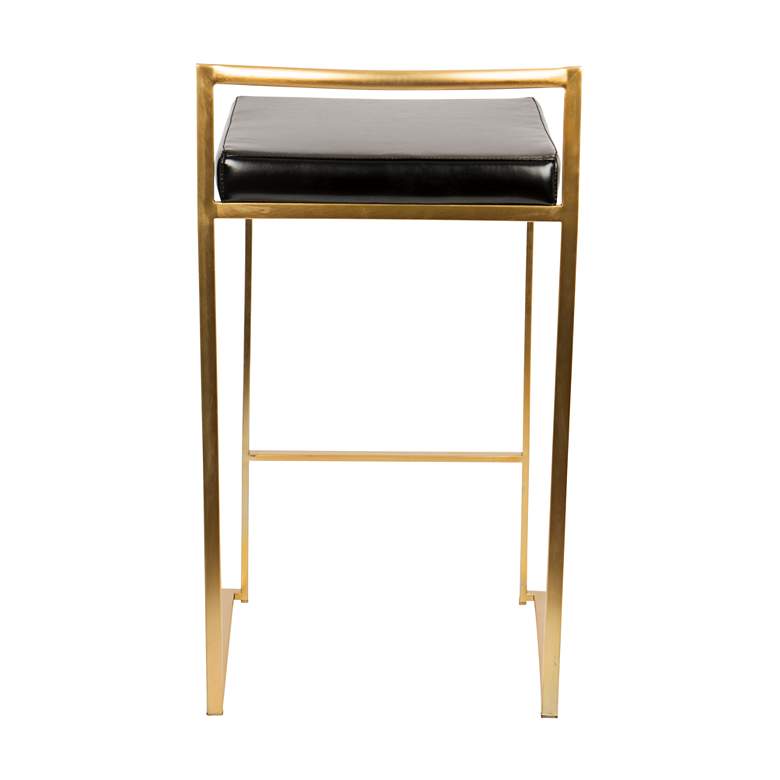 Image 5 Fuji 27 inch Black Faux and Gold Counter Stool Set of 2 more views