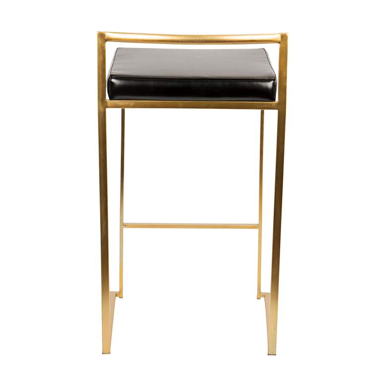 Image 5 Fuji 27" Black Faux and Gold Counter Stool Set of 2 more views