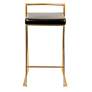 Fuji 27" Black Faux and Gold Counter Stool Set of 2