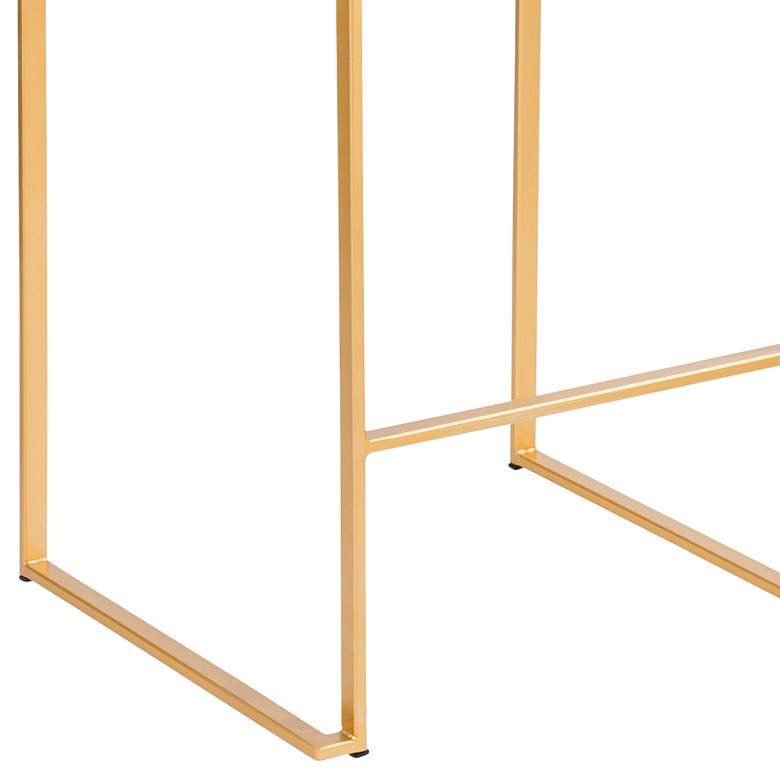 Image 5 Fuji 27" Gold and Green Velvet Modern Counter Stools Set of 2 more views