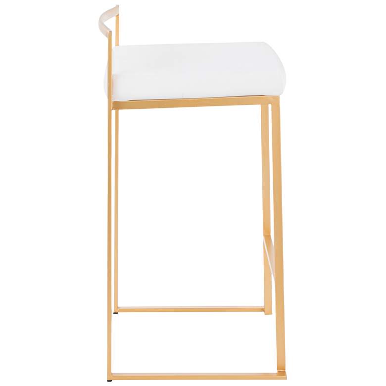 Image 2 Fuji 27 inch Gold and White Velvet Modern Counter Stools Set of 2 more views
