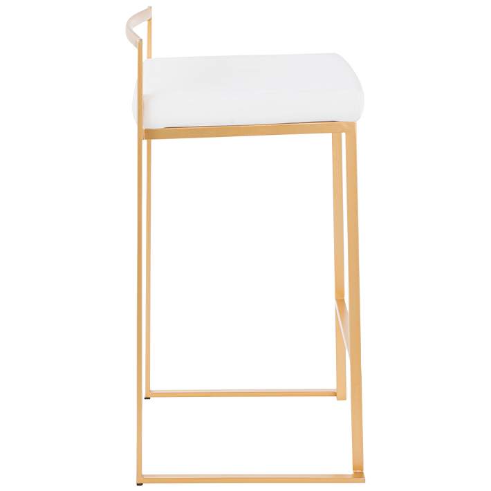 Fuji Kitchen Stools Gold Fuji High Back Gold Black Faux Leather