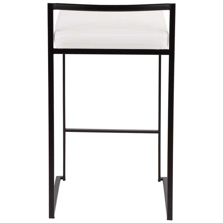 Image 6 Fuji Counter Stool Black with White PU Cushion by LumiSource Pair more views