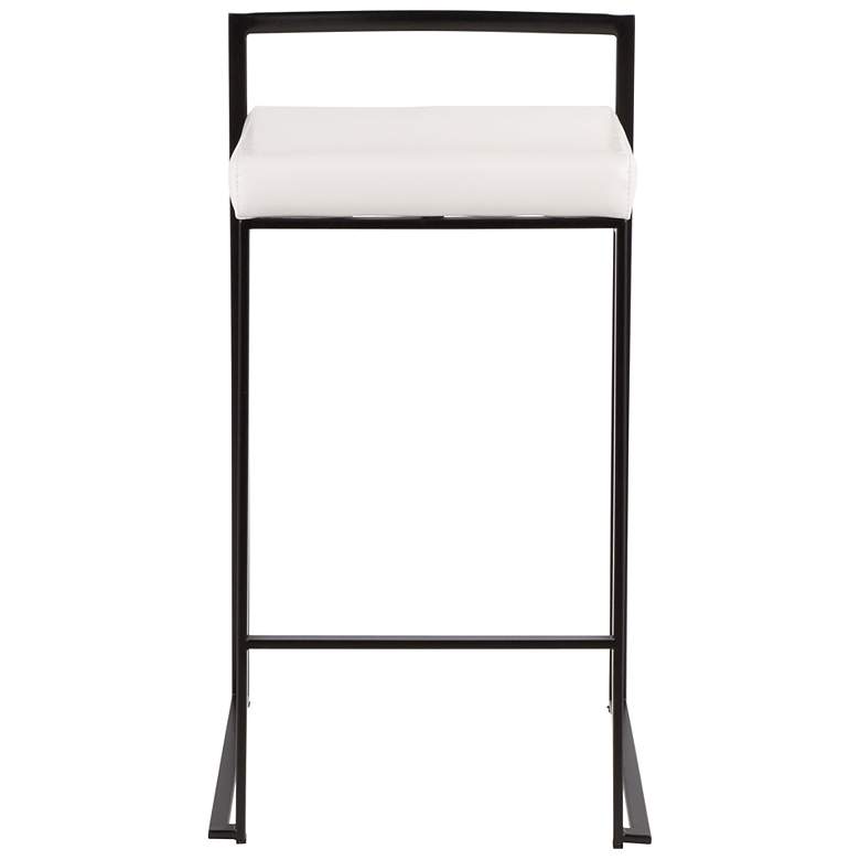 Image 7 Fuji Counter Stool Black with White PU Cushion by LumiSource Pair more views