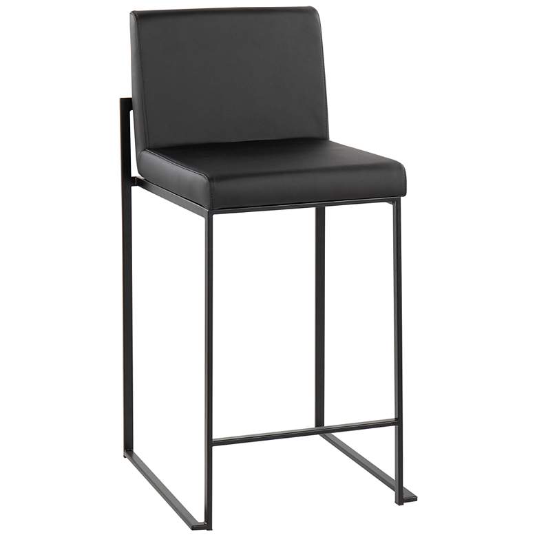 Image 2 Fuji High Back Counter Stool Black by LumiSource Pair more views