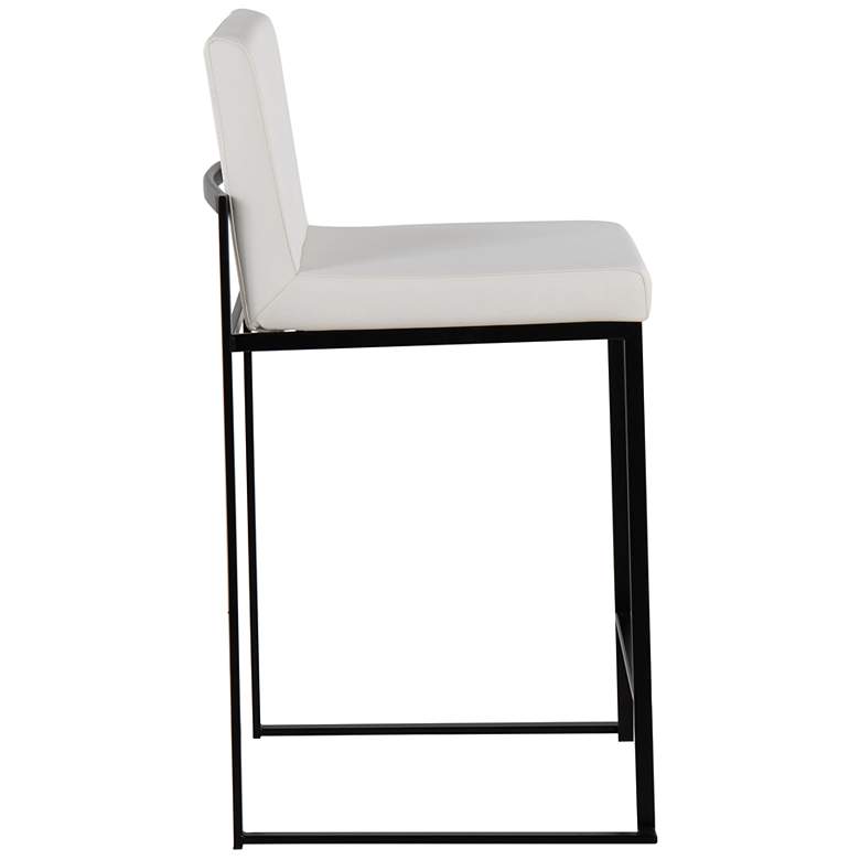 Image 3 Fuji High Back Counter Stool Black Steel White PU by LumiSource Pair more views