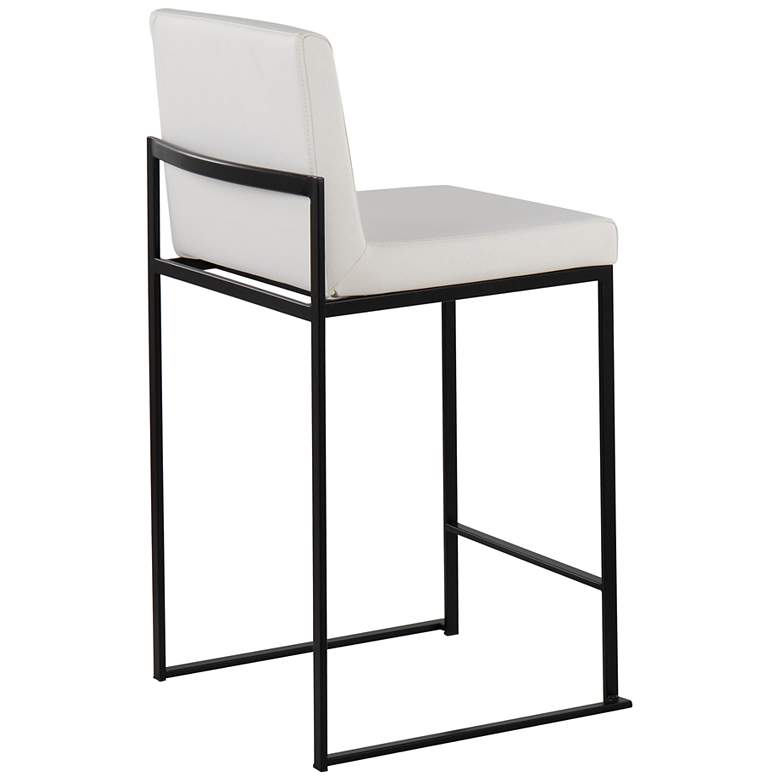 Image 4 Fuji High Back Counter Stool Black Steel White PU by LumiSource Pair more views