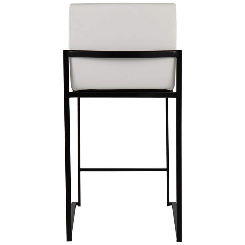 Image 5 Fuji High Back Counter Stool Black Steel White PU by LumiSource Pair more views