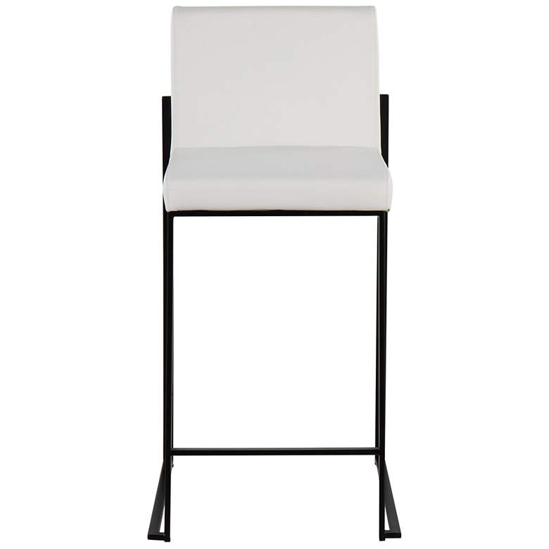 Image 6 Fuji High Back Counter Stool Black Steel White PU by LumiSource Pair more views