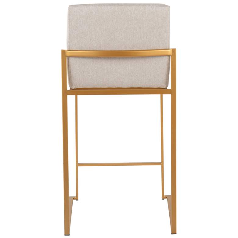 Image 5 Fuji High Back Counter Stool Gold Beige Fabric by LumiSource Pair more views