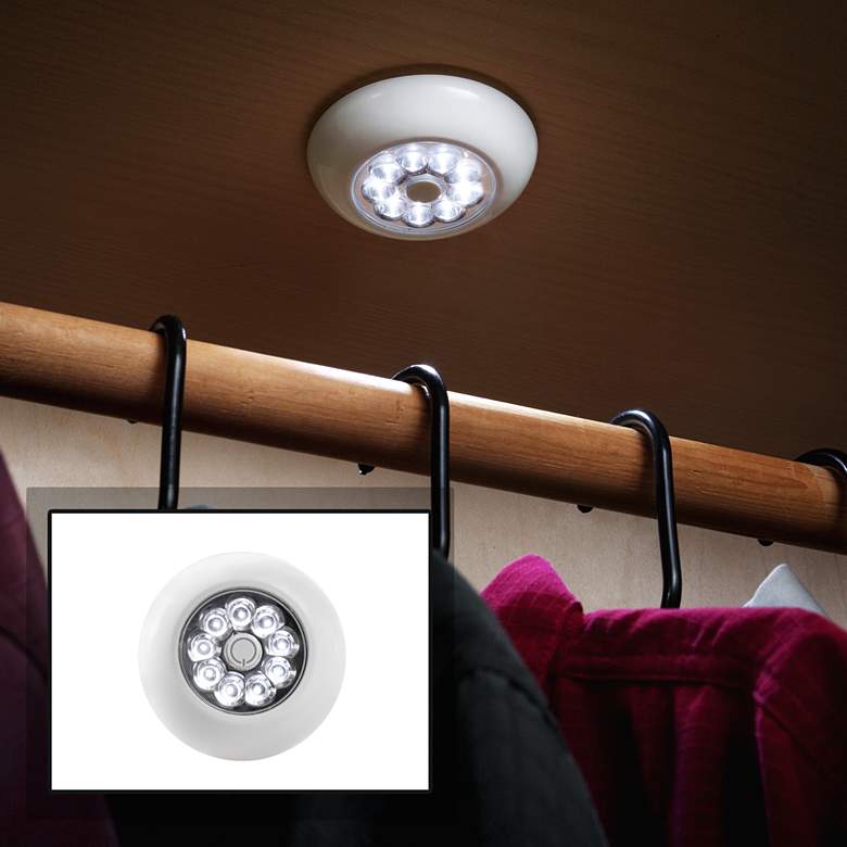 Image 1 Fulcrum LED Anywhere XB White Stick-On Cordless Puck Light