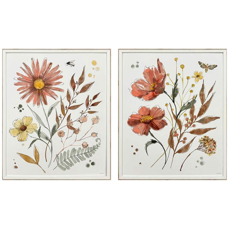Image 1 Full Bloom I 23"W x 29"H Transitional Framed Art Set of 2