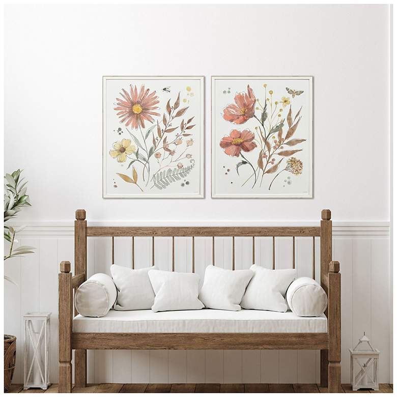 Image 4 Full Bloom I 23"W x 29"H Transitional Framed Art Set of 2 more views