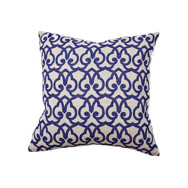 Image 1 Full Bloom London 22 inch Wide Embroidered Accent Pillow