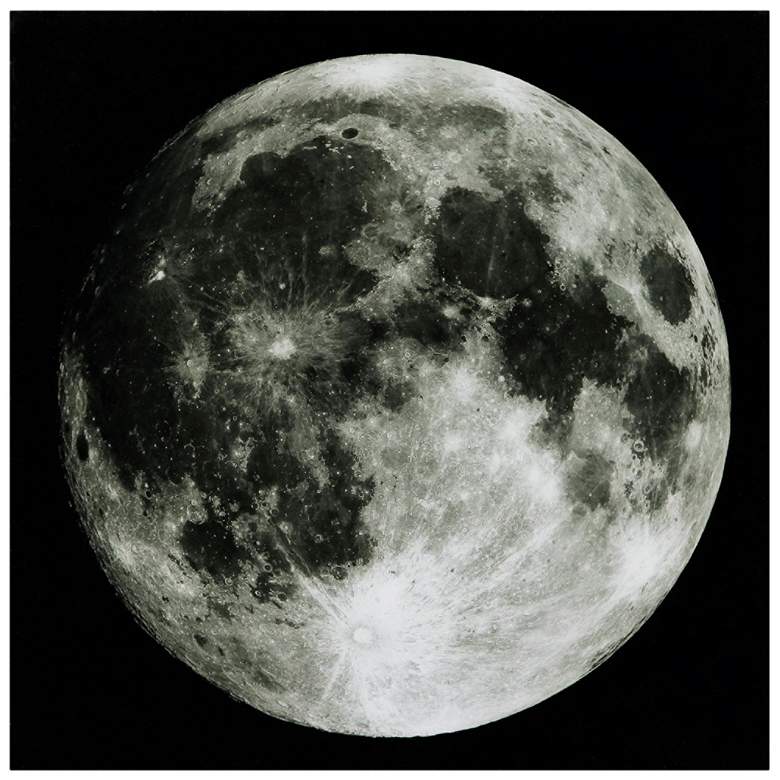 Image 2 Full Moon 40" Square Frameless Tempered Glass Wall Art