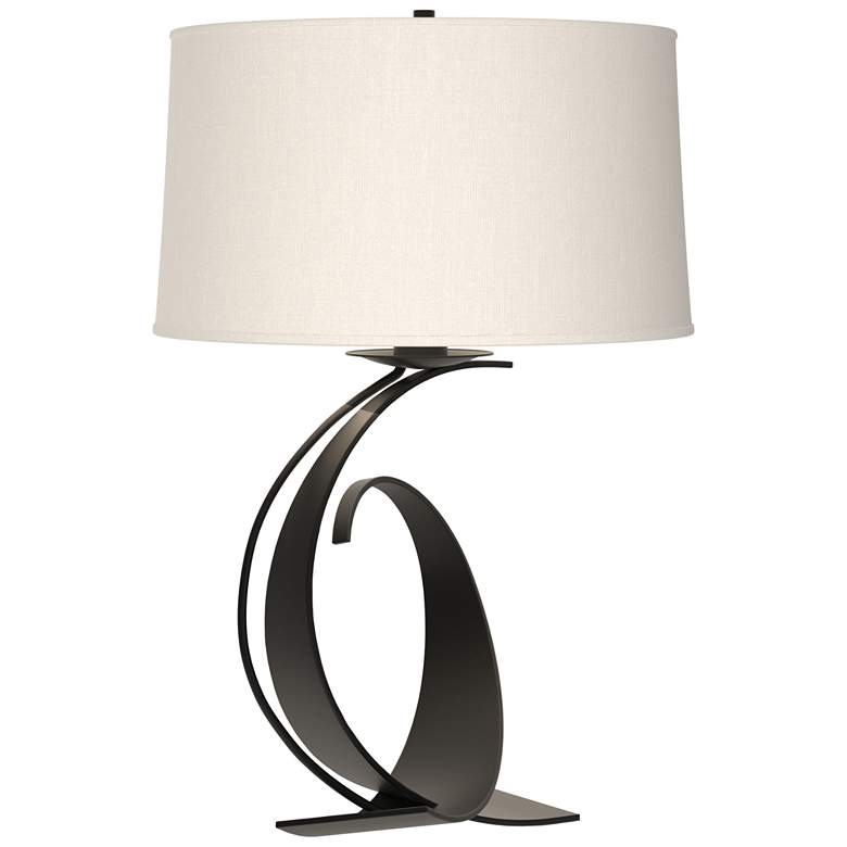 Image 1 Fullered Impressions 29 inchH Black Table Lamp w/ Anna Shade