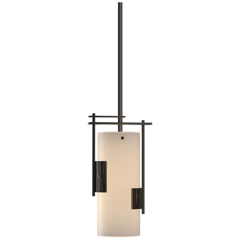 Image 1 Fullered Impressions 6.2"W Oil Rubbed Bronze Mini-Pendant w/ Opal Shad